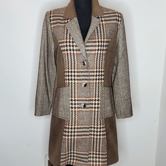 Paparazzi by Biz Mixed Print Panel Car Coat - Picture 2 of 11